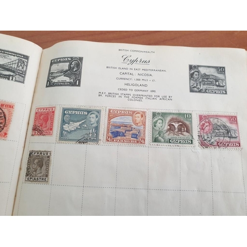 102 - Vintage Royal Mail Stamp Album, Circa 1930's with Collection of Early World Stamps