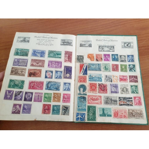 102 - Vintage Royal Mail Stamp Album, Circa 1930's with Collection of Early World Stamps