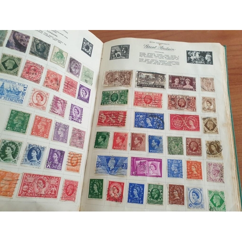 102 - Vintage Royal Mail Stamp Album, Circa 1930's with Collection of Early World Stamps