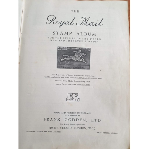 102 - Vintage Royal Mail Stamp Album, Circa 1930's with Collection of Early World Stamps