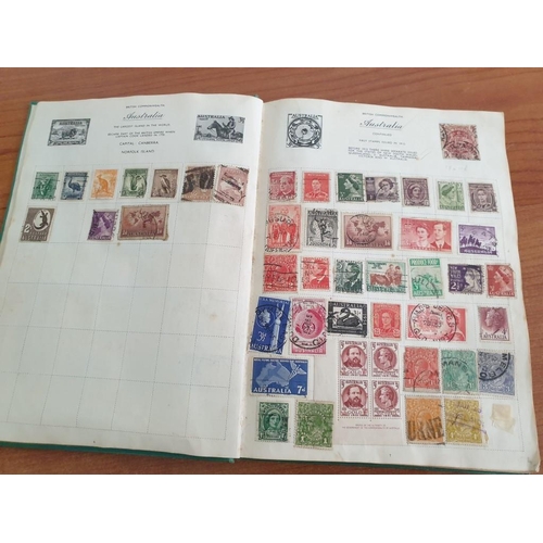 102 - Vintage Royal Mail Stamp Album, Circa 1930's with Collection of Early World Stamps