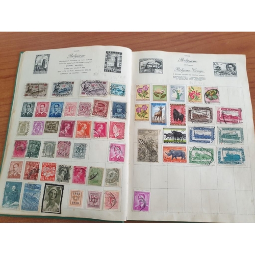 102 - Vintage Royal Mail Stamp Album, Circa 1930's with Collection of Early World Stamps