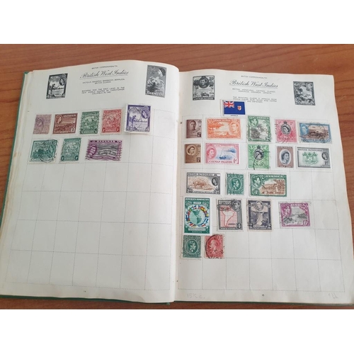 102 - Vintage Royal Mail Stamp Album, Circa 1930's with Collection of Early World Stamps