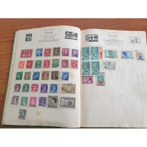 102 - Vintage Royal Mail Stamp Album, Circa 1930's with Collection of Early World Stamps