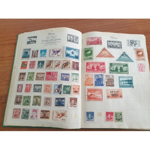 102 - Vintage Royal Mail Stamp Album, Circa 1930's with Collection of Early World Stamps