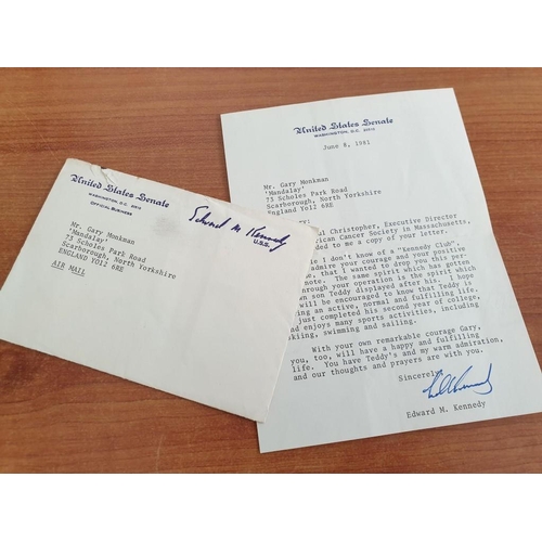 103 - Letter Signed by United States Senator Edward M. Kennedy, Dated 8th June 1981 in Original Envelope