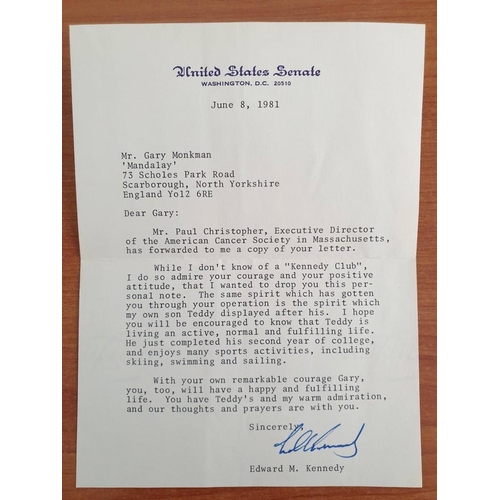 103 - Letter Signed by United States Senator Edward M. Kennedy, Dated 8th June 1981 in Original Envelope