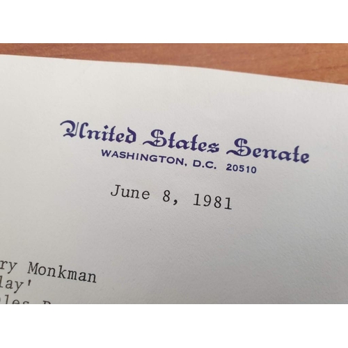 103 - Letter Signed by United States Senator Edward M. Kennedy, Dated 8th June 1981 in Original Envelope