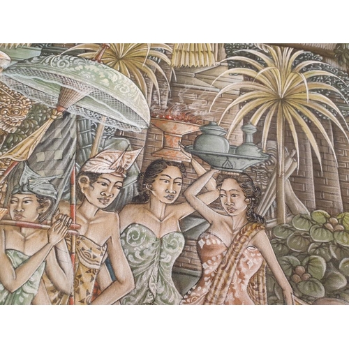 112 - Large Frame Print on Canvas of Indonesian Festival (Approx. 129cm x 91cm Overall)