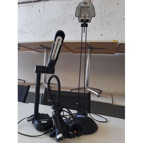 273 - 3 x Black Coloured Desk Lamps; 1 x Angiepoise, 1 x Clip-on and 1 x Reading Light