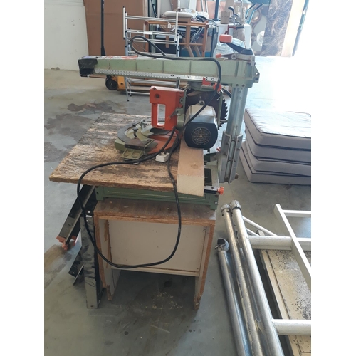 282 - Electric Saw on Bench and Metal Stand