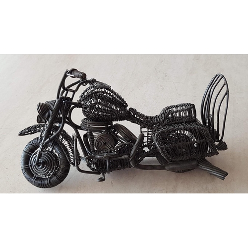 533 - Hand Made Pair of Motorcycles Figurines (Made of Wire)