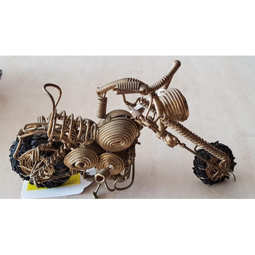 533 - Hand Made Pair of Motorcycles Figurines (Made of Wire)