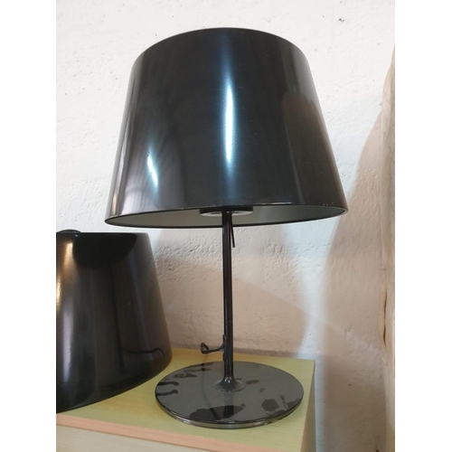 536 - Matching Set of Black Metal Lighting; Floor Standing Lamp, Table Lamp and Hanging Ceiling Lamp (3)