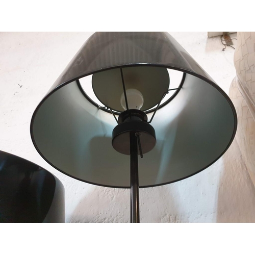 536 - Matching Set of Black Metal Lighting; Floor Standing Lamp, Table Lamp and Hanging Ceiling Lamp (3)