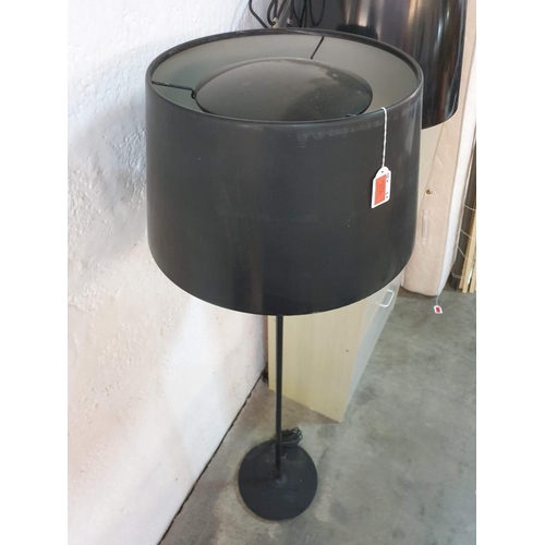 536 - Matching Set of Black Metal Lighting; Floor Standing Lamp, Table Lamp and Hanging Ceiling Lamp (3)