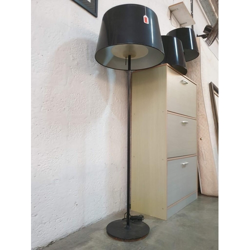 536 - Matching Set of Black Metal Lighting; Floor Standing Lamp, Table Lamp and Hanging Ceiling Lamp (3)