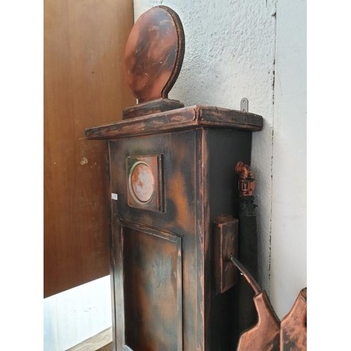 68 - Retro Petrol Pump Wall Decoration (Full Size) Approx: W: 67cm Overall, D: 29cm x H:206cm)