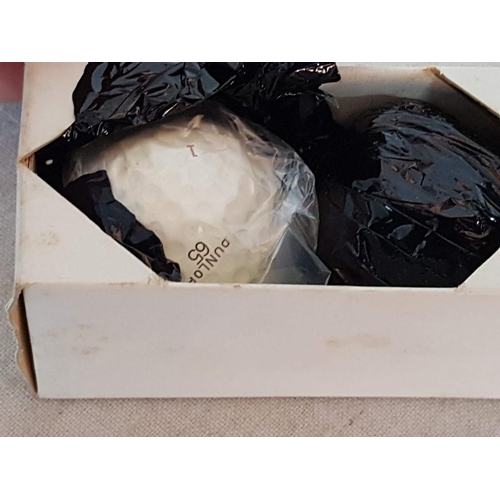 72 - 2 x Vintage Dunlop 65 Golf Balls in Original Vintage Christmas Box - Still Wrapped