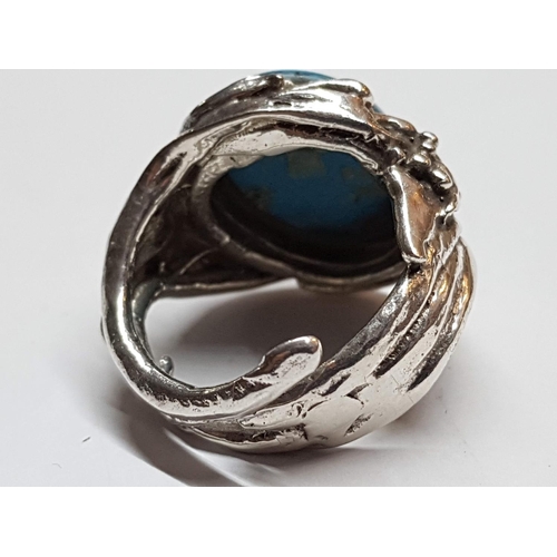 415 - Carvet Strong Silver (.925) Turquoise Ring, Size R