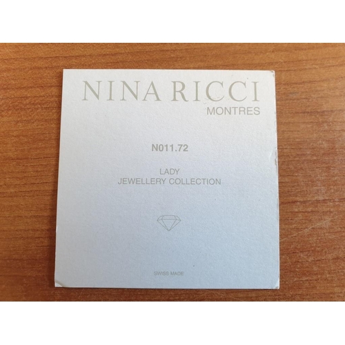 445 - Nina Ricci Swiss Made Ladies Wrist Watch with Diamond Set Stainless Steel Case and Black Face on Lea... 