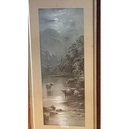 462 - Vintage Print in Frame (38cm x 72cm)