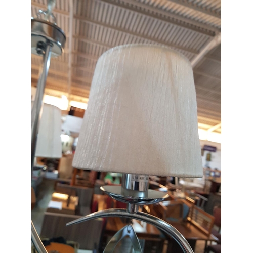 476 - Modern 3 - Lamp Chandelier Chrome & Fabric