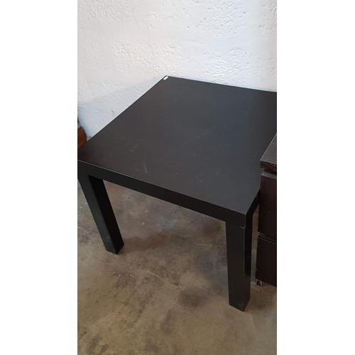 487 - Various of Small Dark Brown Furniture inc 2 - Drawers Side units (40cm x 48cm x 55cm) Square Table (... 