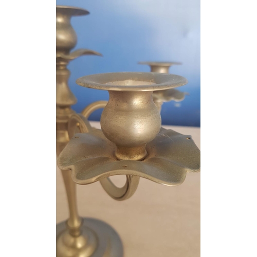 511 - White Metal Vintage Style Candelabra