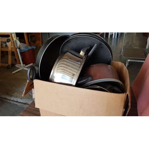 513 - Large Box of Assorted Cooking Pots etc