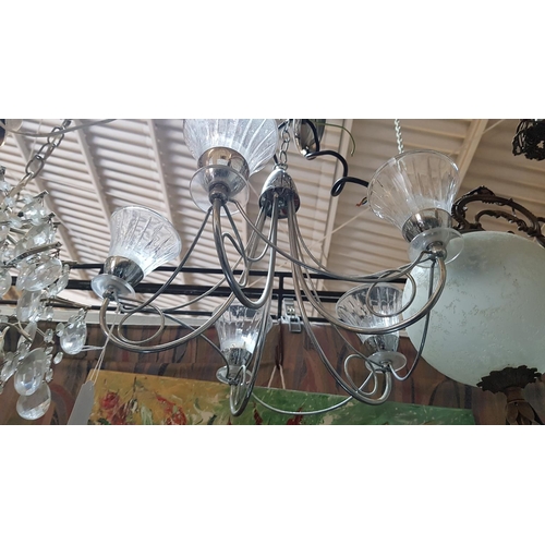 518 - Metal Art 5 - Bulbs Chandelier (Metal and Glass Shape)