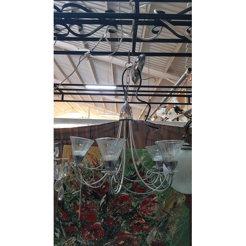 518 - Metal Art 5 - Bulbs Chandelier (Metal and Glass Shape)