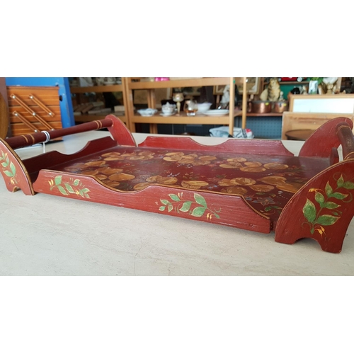 403 - Hand Made Country Style Wooden Tray (45cm x 28cm)