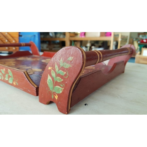 403 - Hand Made Country Style Wooden Tray (45cm x 28cm)