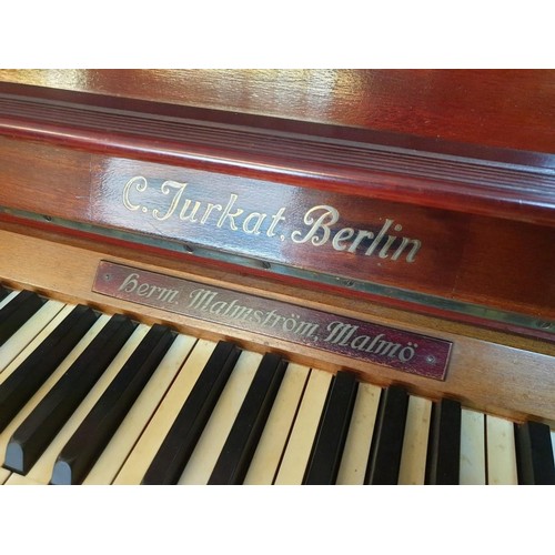 339 - Vintage C. Jurkat (Berling, Germany) Upright Piano, Iron Frame in Wooden Case (50 White Keys, 35 Bla... 