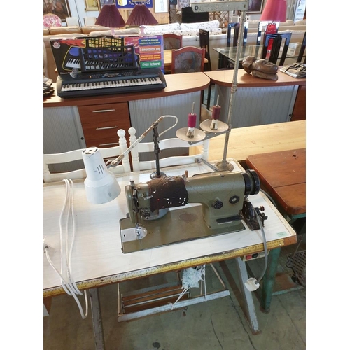 345 - Brother DB2-B714-3 Industrial Locksmith Sewing Machine on Table / Base