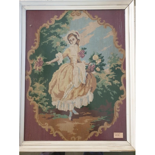 362 - 3 x Framed Tapestries of Victorian Style Ladies Two in Gilt Frame), (37cm x 46cm & 49cm x 62cm), (2)