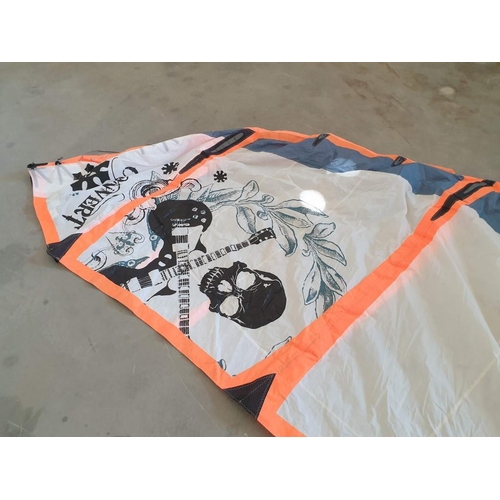 379 - Kite Surfing Kite; Cabrinha Convert Size 9 (Orange, Grey & White) 2007 with Carry Bag