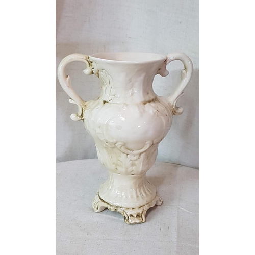 382 - Capodimonte Porcelain Vase and Jug with Floral Decoration (H:23cm and H:30cm), (2)