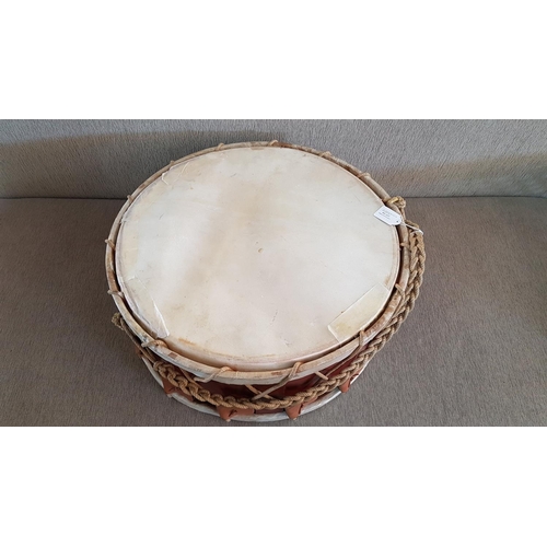 684 - Large Drum (Ø58cm W:25cm) Wood / Leather / Rope (A/F)