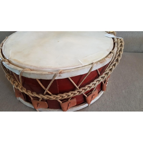 684 - Large Drum (Ø58cm W:25cm) Wood / Leather / Rope (A/F)