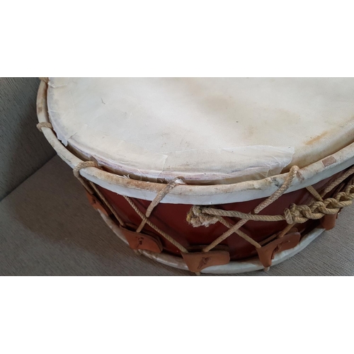 684 - Large Drum (Ø58cm W:25cm) Wood / Leather / Rope (A/F)