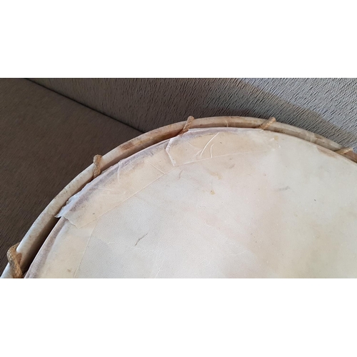 684 - Large Drum (Ø58cm W:25cm) Wood / Leather / Rope (A/F)