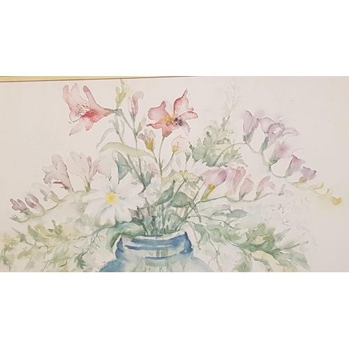 685 - Framed Watercolour of Flowers by JM Scholtes