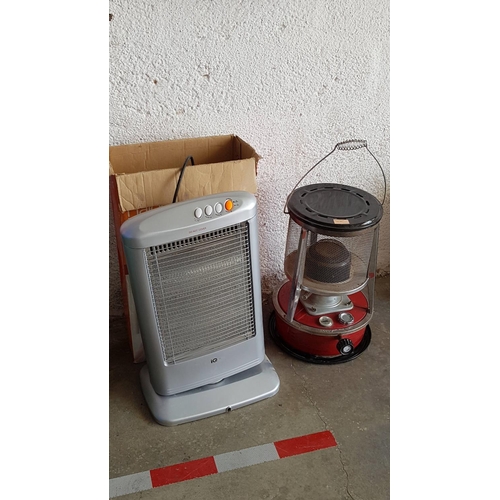 687 - Parafin Small Red Heater and Electric Halogen Heater