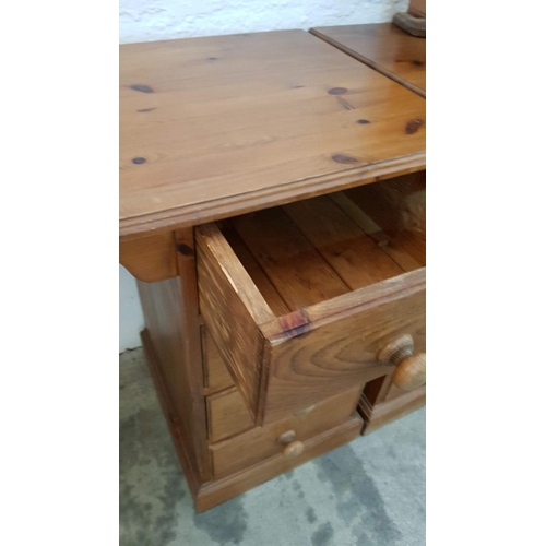 134 - Small Wooden Dressing Table with 4 - Drawers, Stool and Small Mirror (Dressing Table 98cm x 45cm x 7... 