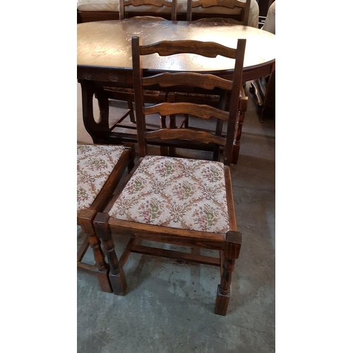 137 - Oval Dark Brown Extendable Dinning Table Top, Needs Restoration (120cm - 165cm x 80cm H:78cm)