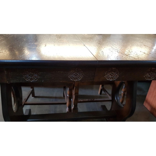 137 - Oval Dark Brown Extendable Dinning Table Top, Needs Restoration (120cm - 165cm x 80cm H:78cm)