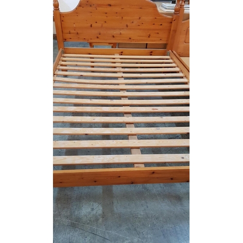 144 - Pine Double Bed Frame, NO Mattress (140cm x 190cm)