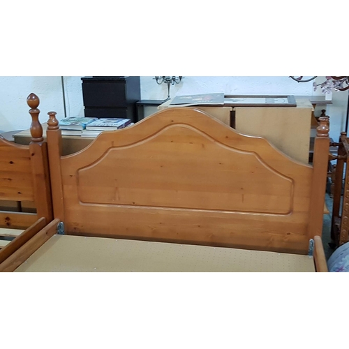 149 - Pine Double Bed Frame, NO Mattress (140cm x 194cm)